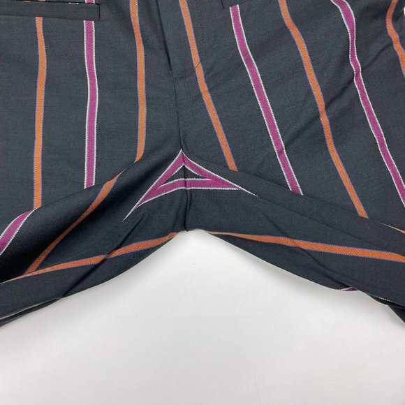 Anthropologie Essential Slim Striped Pant Cotton Blend Pocket Flat Front Women 4 - Picture 7 of 10